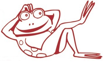 De kikker ons logo, onze mascotte